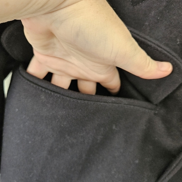 GAP men's black wool blend peacoat size XL - Picture 9 of 13